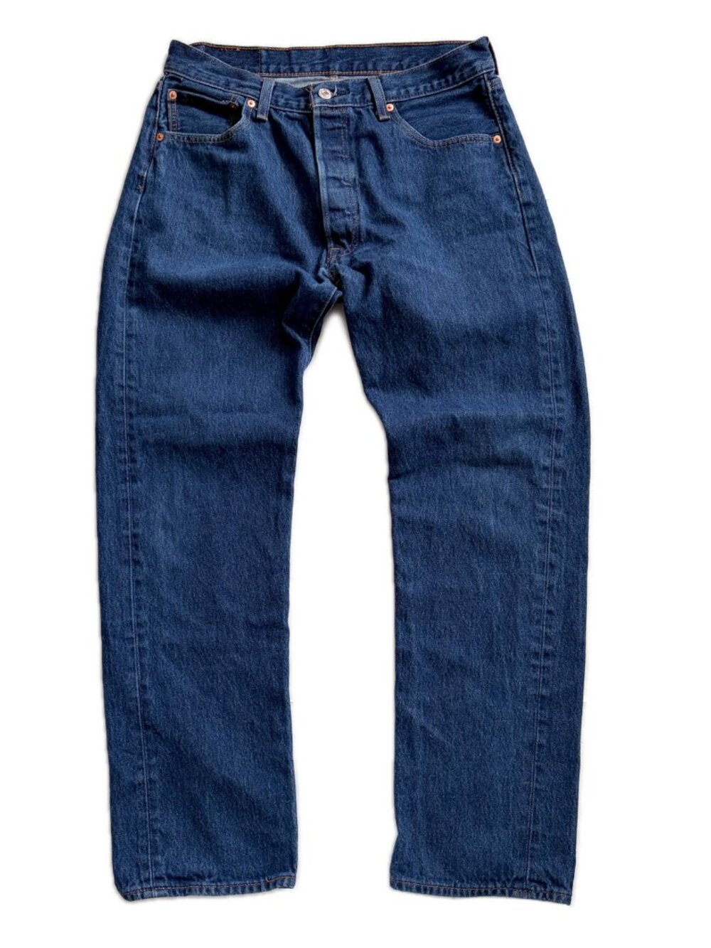Levis Blue Jeans Mens 34x34 (33x30 actual) Button Fly Straight Fit EUC
